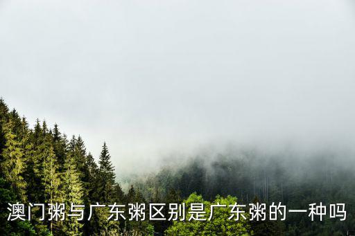 澳門粥與廣東粥區(qū)別是廣東粥的一種嗎