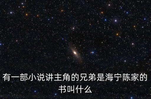 有一部小說講主角的兄弟是海寧陳家的書叫什么