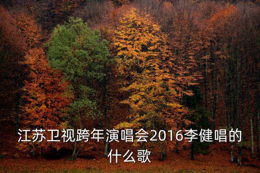 江蘇衛視跨年演唱會2016李健唱的什么歌