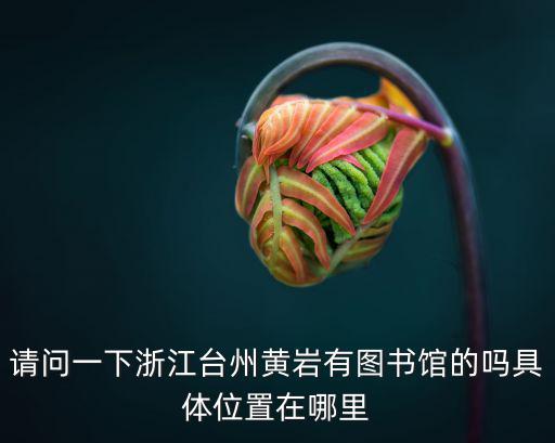 請問一下浙江臺州黃巖有圖書館的嗎具體位置在哪里