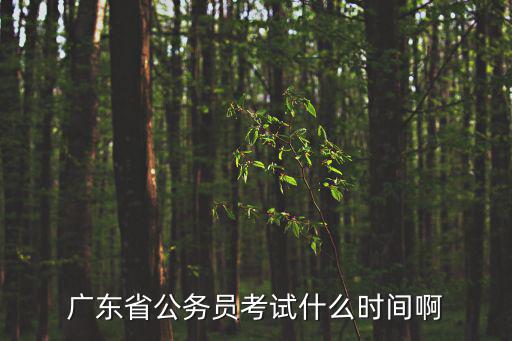 廣東省公務員考試什么時間啊