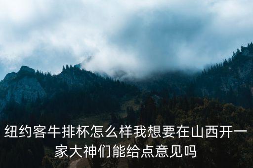 紐約客牛排，紐約客牛排杯怎么樣我想要在山西開一家大神們能給點意見嗎
