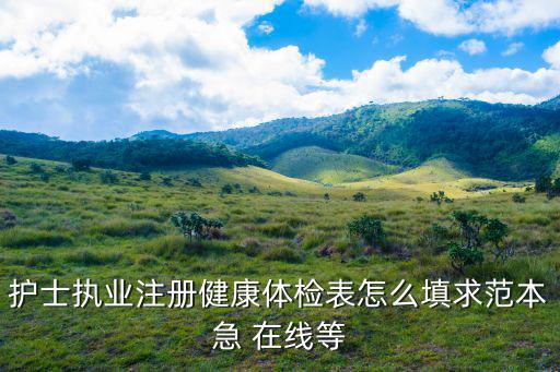 護(hù)士執(zhí)業(yè)注冊健康體檢表怎么填求范本急 在線等