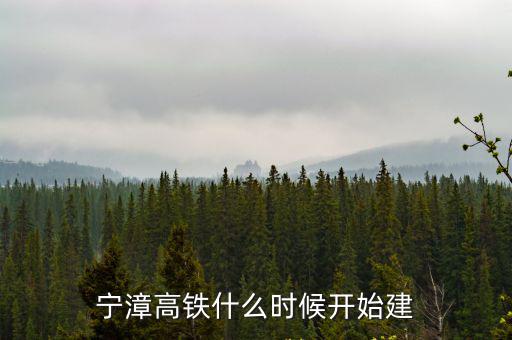 寧漳高鐵什么時候開始建