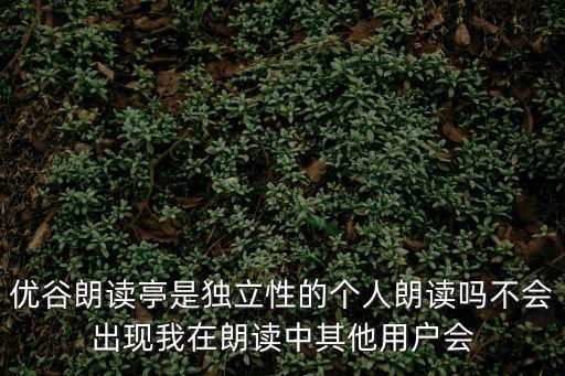 優(yōu)谷朗讀亭是獨立性的個人朗讀嗎不會出現(xiàn)我在朗讀中其他用戶會