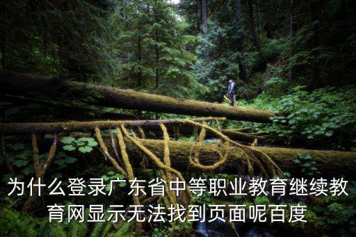 為什么登錄廣東省中等職業教育繼續教育網顯示無法找到頁面呢百度