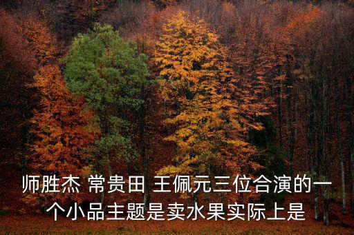 師勝杰 常貴田 王佩元三位合演的一個(gè)小品主題是賣(mài)水果實(shí)際上是