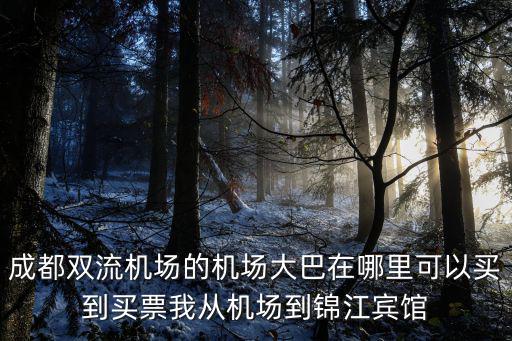成都雙流機場的機場大巴在哪里可以買到買票我從機場到錦江賓館
