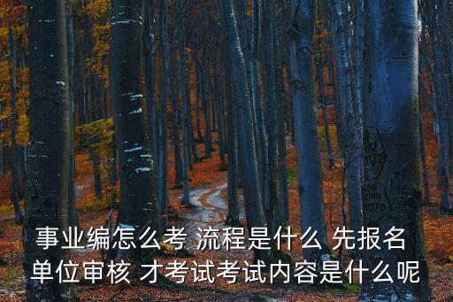 事業編怎么考 流程是什么 先報名 單位審核 才考試考試內容是什么呢