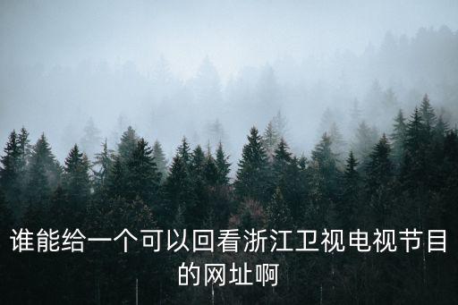 誰能給一個可以回看浙江衛視電視節目的網址啊