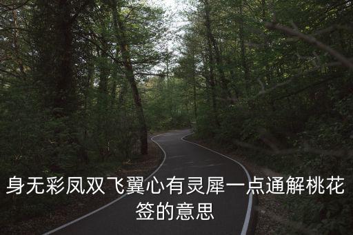 身無彩鳳雙飛翼心有靈犀一點通解桃花簽的意思
