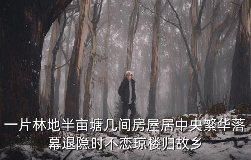 一片林地半畝塘幾間房屋居中央繁華落幕退隱時(shí)不戀瓊樓歸故鄉(xiāng)