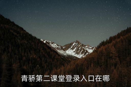 青驕第二課堂登錄入口，青驕第二課堂如何登錄