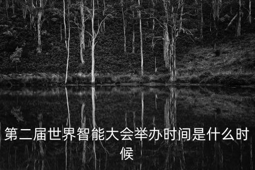 世界智能大會，第二屆世界智能大會舉辦時間是什么時候
