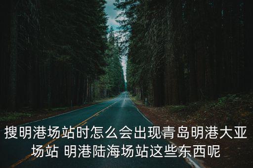 搜明港場站時怎么會出現青島明港大亞場站 明港陸海場站這些東西呢