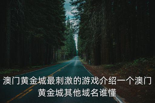 澳門黃金城最刺激的游戲介紹一個澳門黃金城其他域名誰懂