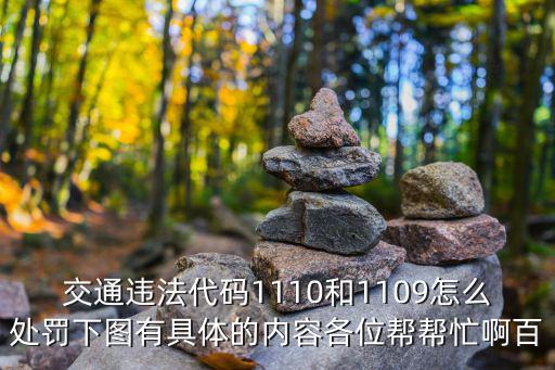 交通違法代碼1110和1109怎么處罰下圖有具體的內容各位幫幫忙啊百
