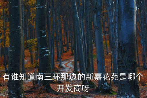 有誰(shuí)知道南三環(huán)那邊的新嘉花苑是哪個(gè)開(kāi)發(fā)商呀