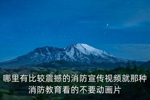 哪里有比較震撼的消防宣傳視頻就那種消防教育看的不要動畫片