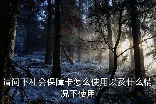 請問下社會保障卡怎么使用以及什么情況下使用