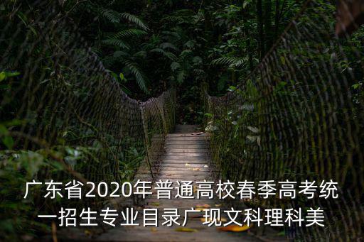 廣東省2020年普通高校春季高考統一招生專業目錄廣現文科理科美
