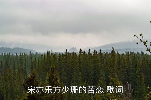 宋亦樂方少珊的苦戀 歌詞