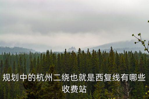 杭州繞城西復線，規劃中的杭州二繞也就是西復線有哪些收費站