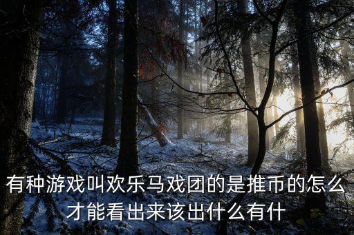 有種游戲叫歡樂馬戲團的是推幣的怎么才能看出來該出什么有什