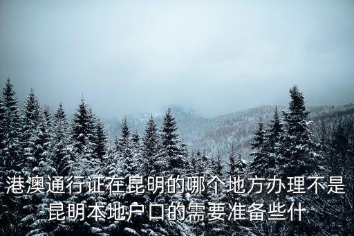 港澳通行證在昆明的哪個地方辦理不是昆明本地戶口的需要準(zhǔn)備些什