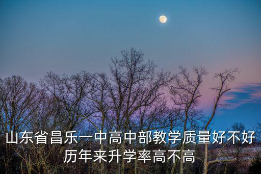 山東省昌樂一中高中部教學質量好不好歷年來升學率高不高