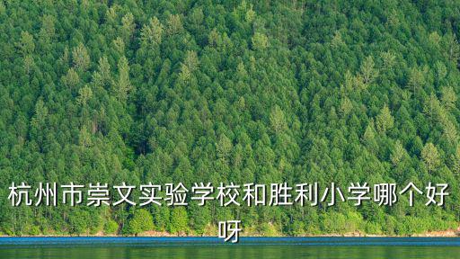 杭州市崇文實驗學校和勝利小學哪個好呀