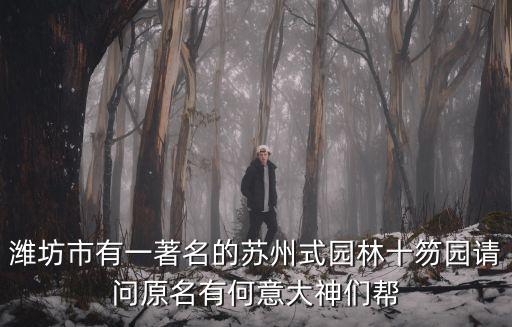 濰坊市有一著名的蘇州式園林十笏園請問原名有何意大神們幫