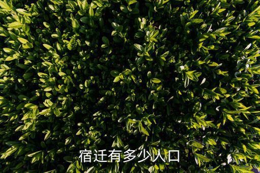 宿遷有多少人口