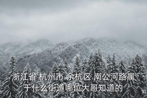 古河路，浙江省 杭州市 余杭區(qū) 南公河路屬于什么街道哪位大哥知道的