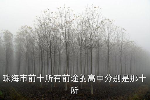 珠海市前十所有前途的高中分別是那十所