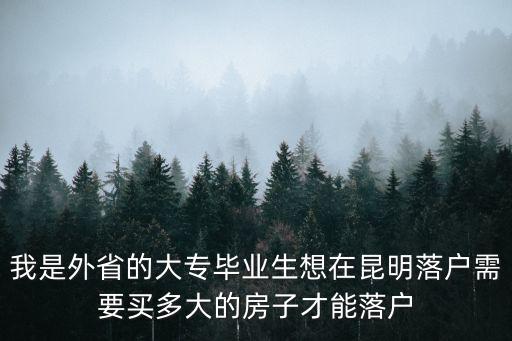 我是外省的大專畢業(yè)生想在昆明落戶需要買多大的房子才能落戶