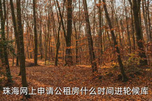 珠海網上申請公租房什么時間進輪候庫