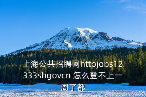 上海公共招聘網httpjobs12333shgovcn 怎么登不上一周了都