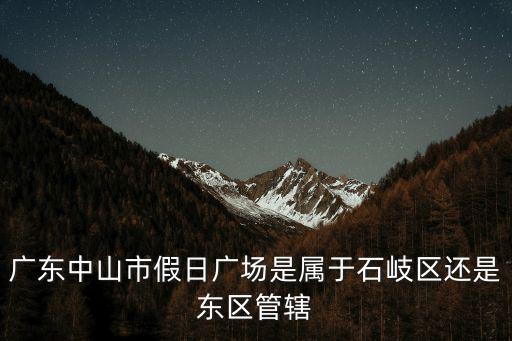 廣東中山市假日廣場是屬于石岐區還是東區管轄