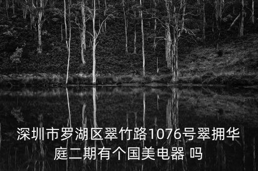 深圳市羅湖區翠竹路1076號翠擁華庭二期有個國美電器 嗎