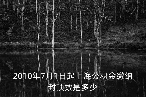 2010年7月1日起上海公積金繳納封頂數是多少