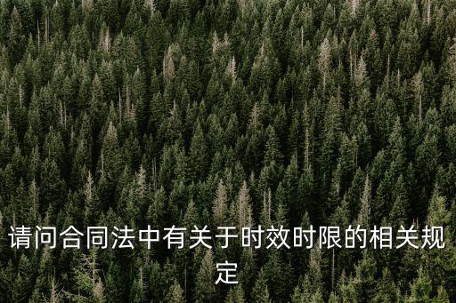 時(shí)限，請(qǐng)問(wèn)合同法中有關(guān)于時(shí)效時(shí)限的相關(guān)規(guī)定
