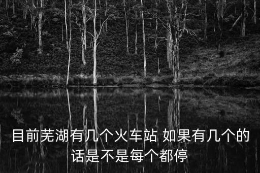目前蕪湖有幾個火車站 如果有幾個的話是不是每個都停