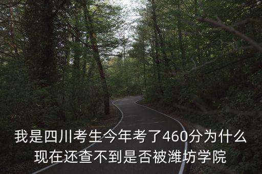 我是四川考生今年考了460分為什么現(xiàn)在還查不到是否被濰坊學(xué)院