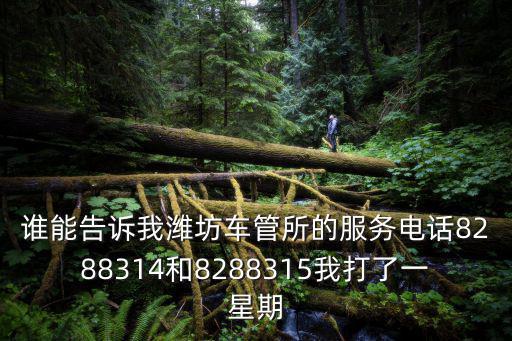 誰能告訴我濰坊車管所的服務(wù)電話8288314和8288315我打了一星期