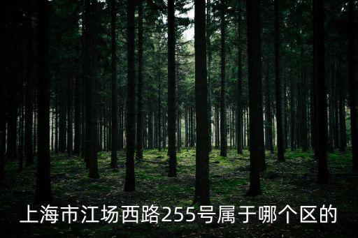 上海市江場西路255號屬于哪個區(qū)的