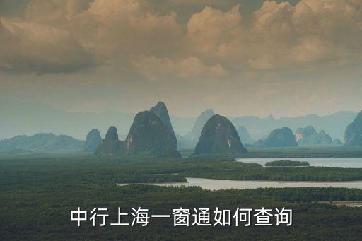 中行上海一窗通如何查詢