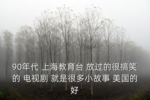 90年代 上海教育臺 放過的很搞笑的 電視劇 就是很多小故事 美國的好