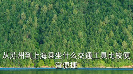 從蘇州到上海乘坐什么交通工具比較便宜便捷