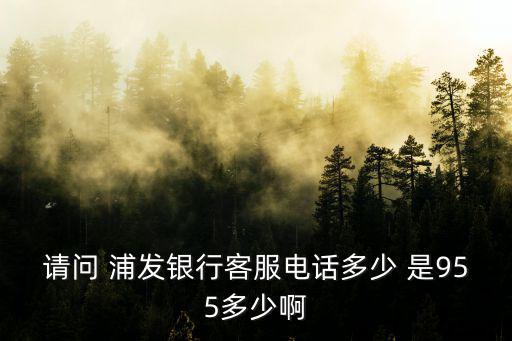 請問 浦發銀行客服電話多少 是955多少啊